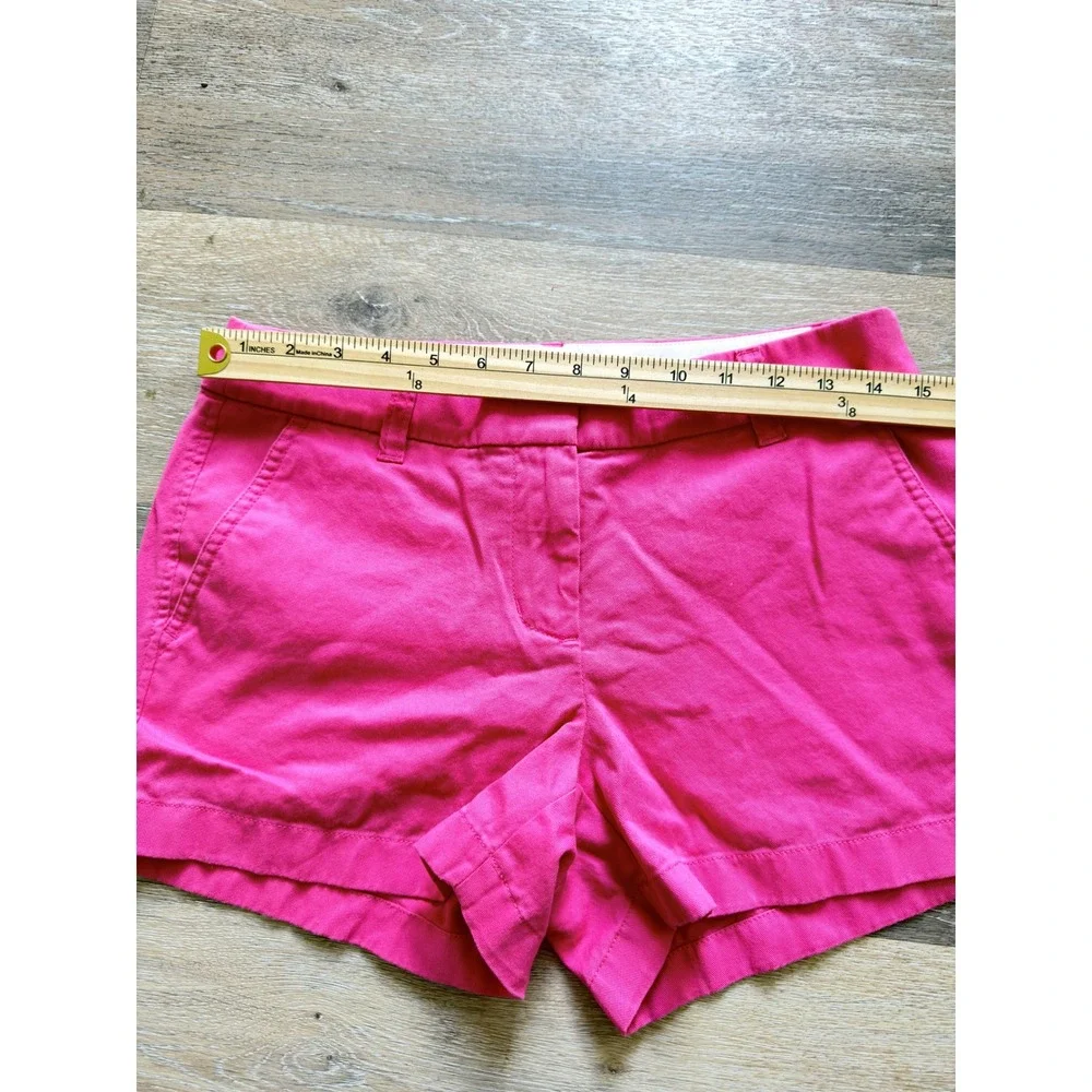 J.Crew Factory Womens Mid Rise Chino Shorts Hot Pink Size 4 Summer Casual